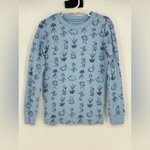 JANIE‎ AND JACK Blue Carrots & Rabbit Crewneck Cotton Sweater- Size 8